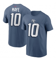 Men's New England Patriots #10 Drake Maye Blue 2025 Rivalries Collection Player Name & Number T-Shirt