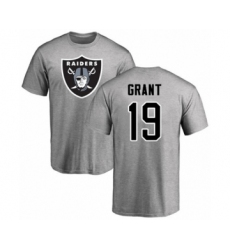 Football Oakland Raiders #19 Ryan Grant Ash Name & Number Logo T-Shirt