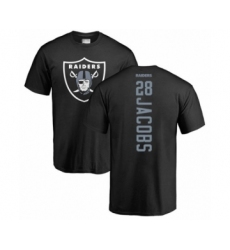 Football Oakland Raiders #28 Josh Jacobs Black Backer T-Shirt