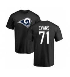 Football Los Angeles Rams #71 Bobby Evans Black Name & Number Logo T-Shirt