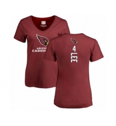 Football Women's Arizona Cardinals #4 Andy Lee Maroon Backer T-Shirt