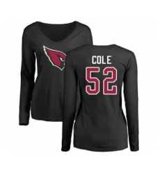 Football Women's Arizona Cardinals #52 Mason Cole Black Name & Number Logo Long Sleeve T-Shirt