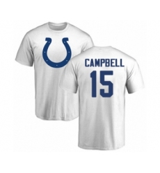 Football Indianapolis Colts #15 Parris Campbell White Name & Number Logo T-Shirt