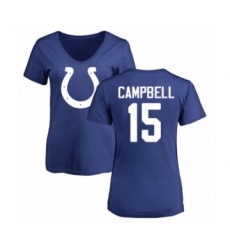 Football Women's Indianapolis Colts #15 Parris Campbell Royal Blue Name & Number Logo T-Shirt