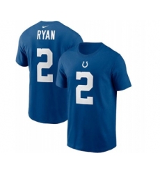 Men's Indianapolis Colts #2 Matt Ryan Blue 2022 Name & Number T-Shirt