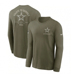 Men's Dallas Cowboys Olive 2025 Salute to Service Sideline Long Sleeve T-Shirt