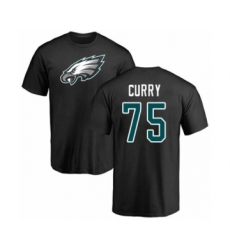 Philadelphia Eagles #75 Vinny Curry Black Name & Number Logo T-Shirt