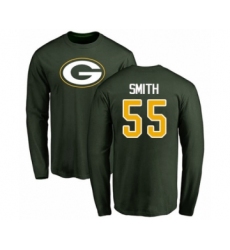 Football Green Bay Packers #55 Za'Darius Smith Green Name & Number Logo Long Sleeve T-Shirt