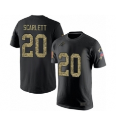 Football Men's Carolina Panthers #20 Jordan Scarlett Black Camo Salute to Service T-Shirt