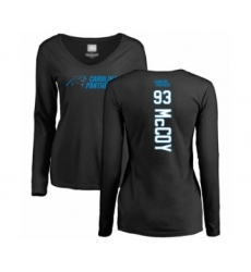 Football Women's Carolina Panthers #93 Gerald McCoy Black Backer Slim Fit Long Sleeve T-Shirt