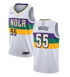 Women's Nike New Orleans Pelicans #55 E'Twaun Moore Swingman White NBA Jersey - City Edition
