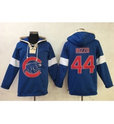 Cubs #44 Anthony Rizzo Blue Pullover MLB Hoodie