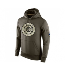 Men's Chicago Cubs Nike Olive Salute To Service KO Performance Hoodie