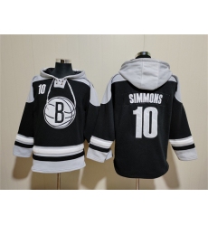 Men's Brooklyn Nets #10 Ben Simmons Black Lace-Up Pullover Hoodie
