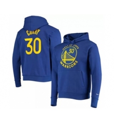 Men's Golden State Warriors #30 Stephen Curry 2021 Blue Pullover Basketball Hoodie