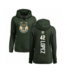 Basketball Women's Milwaukee Bucks #42 Robin Lopez Green Backer Pullover Hoodie