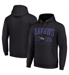 Men's Baltimore Ravens Black Throwback Logo Pullover Hoodie