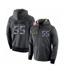 Football Men's Washington Redskins #55 Cole Holcomb Stitched Black Anthracite Salute to Service Player Performance Hoodie