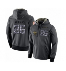 Football Men's New Orleans Saints #26 P.J. Williams Stitched Black Anthracite Salute to Service Player Performance Hoodie