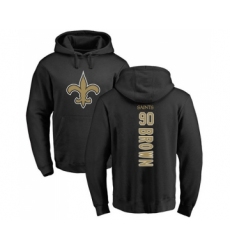 Football New Orleans Saints #90 Malcom Brown Black Backer Pullover Hoodie