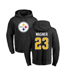 Football Pittsburgh Steelers #23 Mike Wagner Black Name & Number Logo Pullover Hoodie