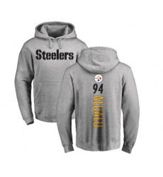 Football Pittsburgh Steelers #94 Tyson Alualu Ash Backer Pullover Hoodie