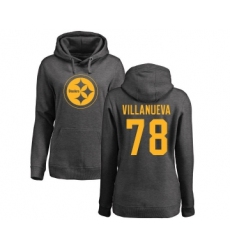 Football Women's Pittsburgh Steelers #78 Alejandro Villanueva Ash One Color Pullover Hoodie
