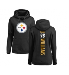 Football Women's Pittsburgh Steelers #98 Vince Williams Black Backer Pullover Hoodie