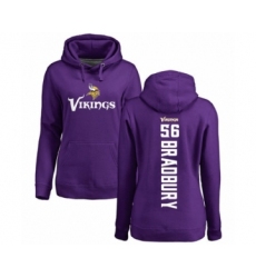 Football Women's Minnesota Vikings #56 Garrett Bradbury Purple Backer Pullover Hoodie