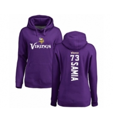 Football Women's Minnesota Vikings #73 Dru Samia Purple Backer Pullover Hoodie