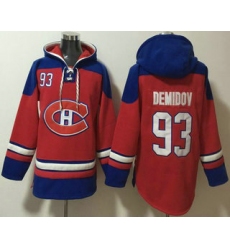 Men's Montreal Canadiens #93 Ivan Demidov Red Ageless Must Have Lace Up Pullover Hoodie