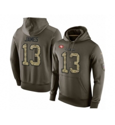 Football Men's San Francisco 49ers #13 Richie James Green Salute To Service Pullover Hoodie
