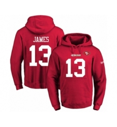 Football Men's San Francisco 49ers #13 Richie James Red Name & Number Pullover Hoodie