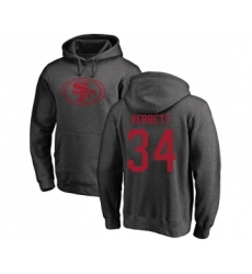 Football San Francisco 49ers #34 Jason Verrett Ash One Color Pullover Hoodie