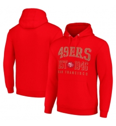 Men's San Francisco 49ers Red Throwback Logo Pullover Hoodie
