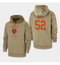 Men's Chicago Bears #52 Khalil Mack 2019 Salute to Service Sideline Therma Pullover Hoodie - Tan