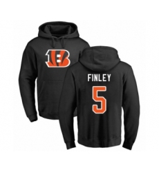 Football Cincinnati Bengals #5 Ryan Finley Black Name & Number Logo Pullover Hoodie