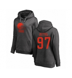 Football Women's Cleveland Browns #97 Anthony Zettel Ash One Color Pullover Hoodie