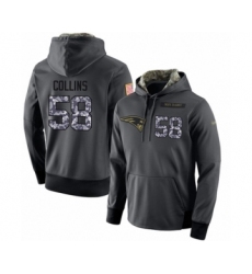 Football New England Patriots #58 Jamie Collins Stitched Black Anthracite Salute to Service Player Performance Hoodie