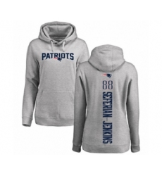 Football Women's New England Patriots #88 Austin Seferian-Jenkins Ash Backer Pullover Hoodie