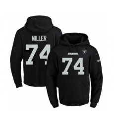 Football Men's Oakland Raiders #74 Kolton Miller Black Name & Number Pullover Hoodie