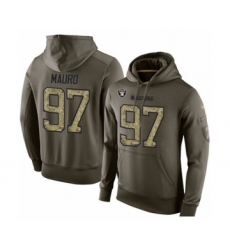 Football Men's Oakland Raiders #97 Josh Mauro Green Salute To Service Pullover Hoodie