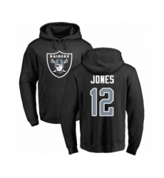 Football Oakland Raiders #12 Zay Jones Black Name & Number Logo Pullover Hoodie