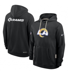 Men's Los Angeles Rams Black Sideline Standard Issue Initial Home Dri-FIT Pullover Hoodie