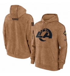 Men's Los Angeles Rams Nike Brown 2023 Salute To Service Club Pullover Hoodie