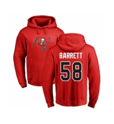 Football Tampa Bay Buccaneers #58 Shaquil Barrett Red Name & Number Logo Pullover Hoodie