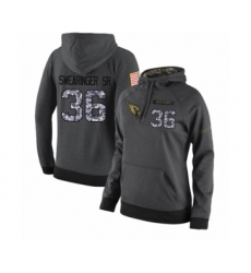 Football Women's Arizona Cardinals #36 D.J. Swearinger SR Stitched Black Anthracite Salute to Service Player Performance Hoodie