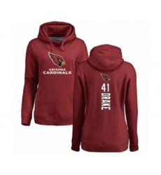 Football Women's Arizona Cardinals #41 Kenyan Drake Maroon Backer Pullover Hoodie