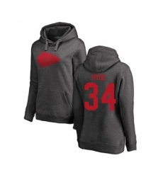 Football Women's Kansas City Chiefs #34 Carlos Hyde Ash One Color Pullover Hoodie