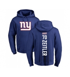 Football New York Giants #70 Kevin Zeitler Royal Blue Backer Pullover Hoodie